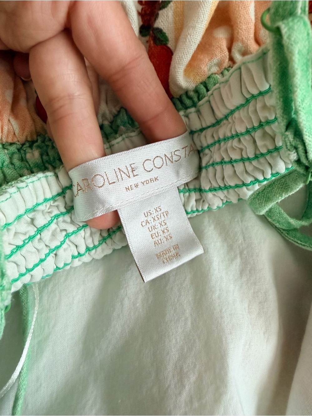 Caroline Constas Fruit-Print Maxi Linen Cotton Dress Size XS - Picture 4 of 14
